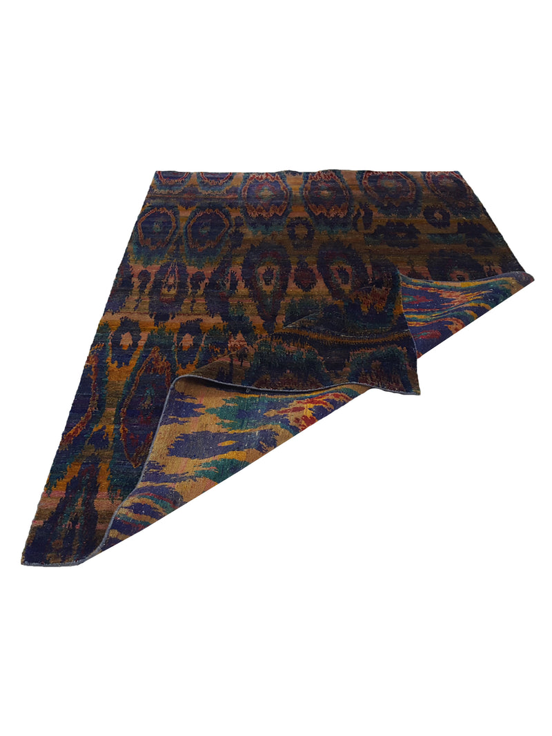 Pacific Aqua Silk 14576 Multi Multi Modern Hand Knotted Rug