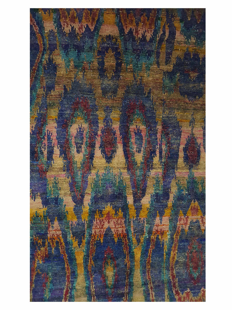 Pacific Aqua Silk 14576 Multi Multi Modern Hand Knotted Rug