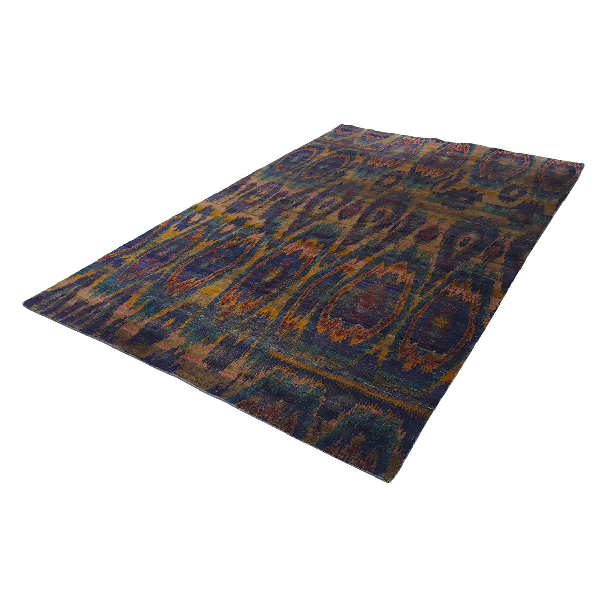 Pacific Aqua Silk 14576 Multi Multi Modern Hand Knotted Rug