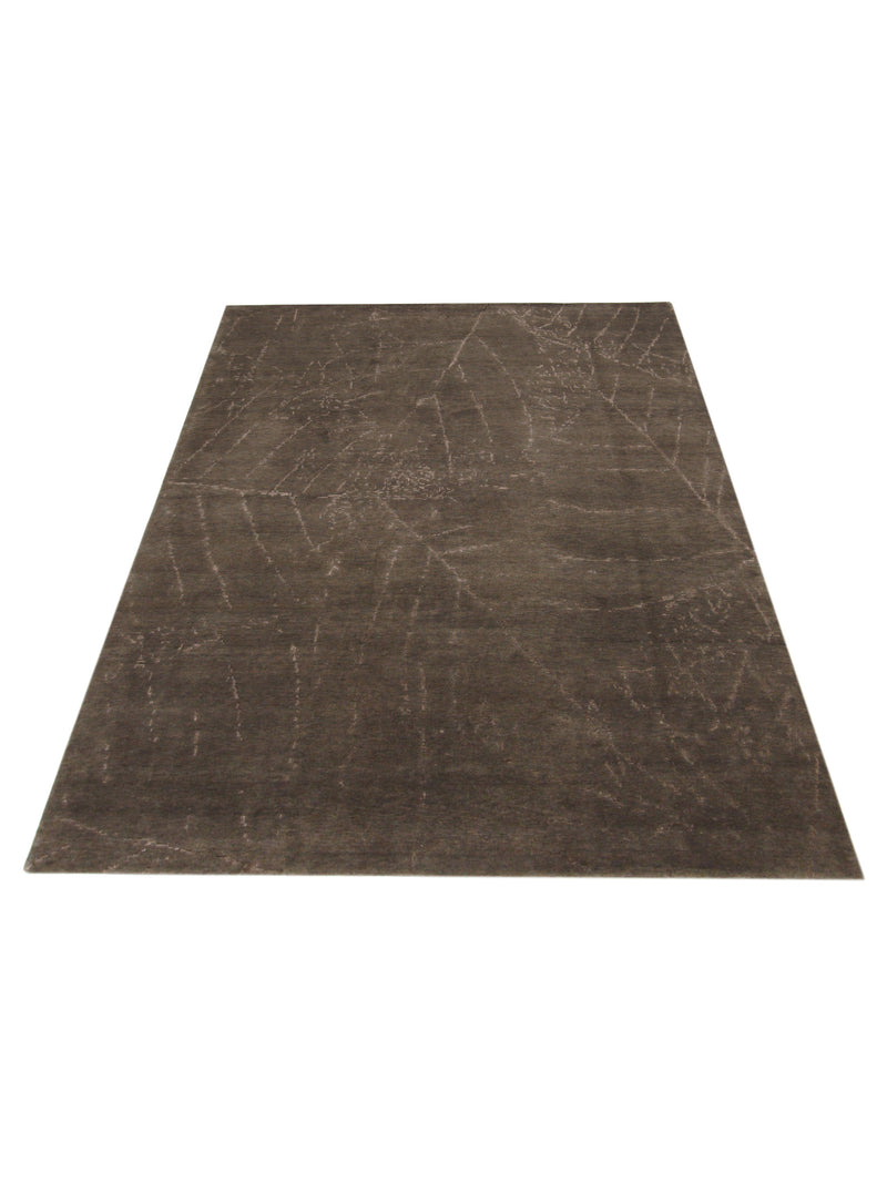 Pacific Tibetan 14580 Brown Charcoal Modern Hand Knotted Rug