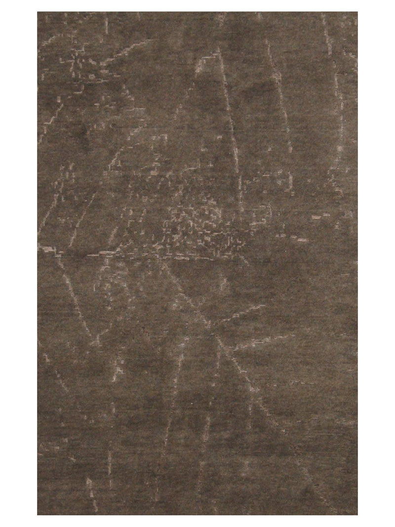 Pacific Tibetan 14580 Brown Charcoal Modern Hand Knotted Rug