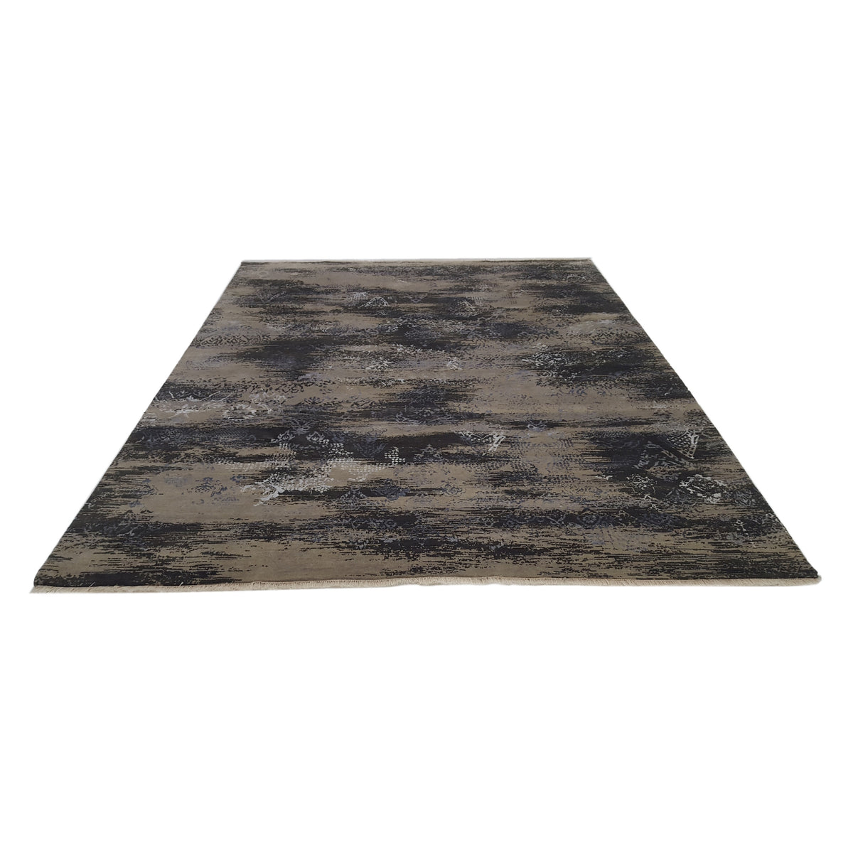 Pacific Venus 14591 Khaki Black Modern Hand Knotted Rug