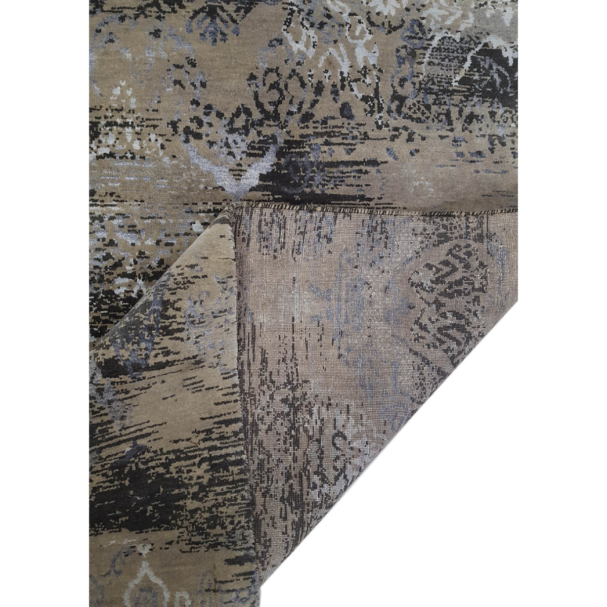 Pacific Venus 14591 Khaki Black Modern Hand Knotted Rug