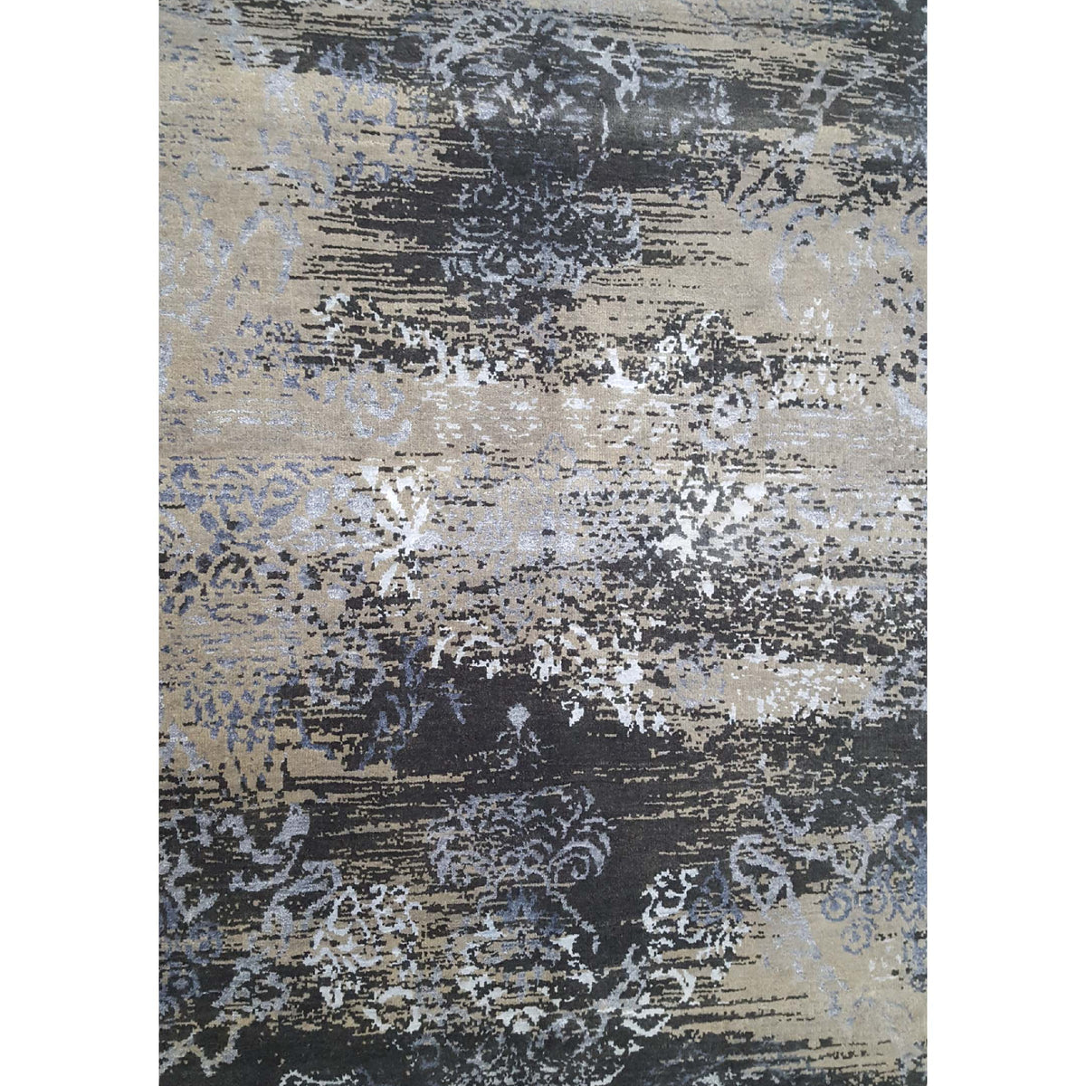 Pacific Venus 14591 Khaki Black Modern Hand Knotted Rug