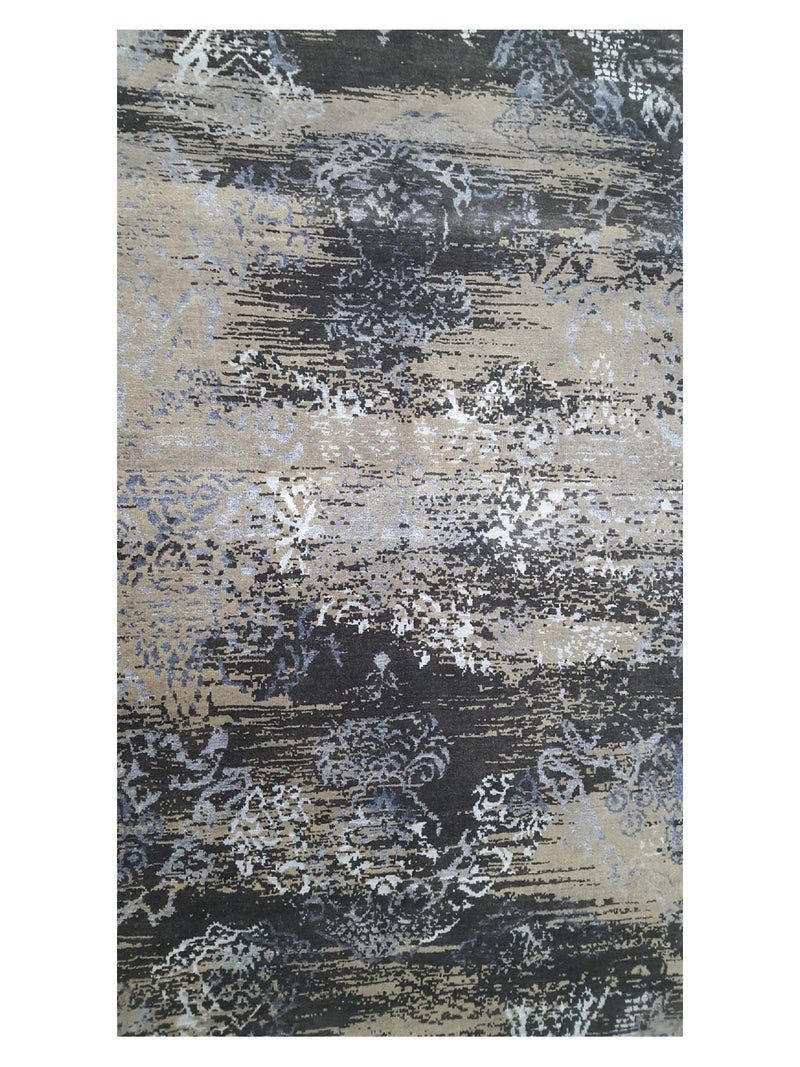 Pacific Venus 14591 Khaki Black Modern Hand Knotted Rug