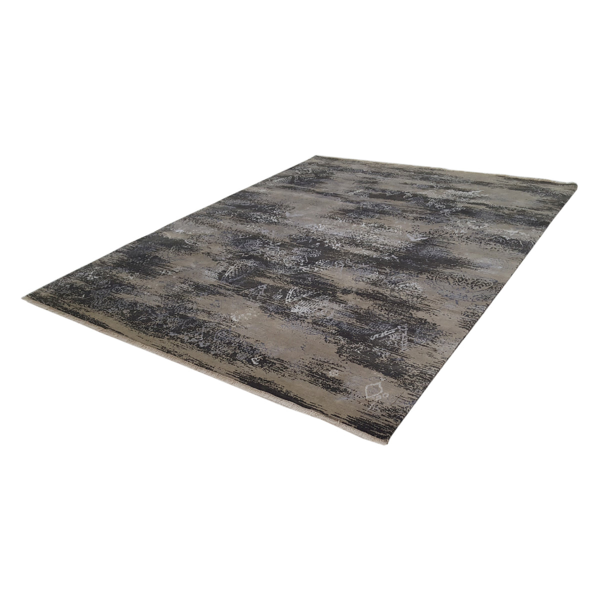 Pacific Venus 14591 Khaki Black Modern Hand Knotted Rug