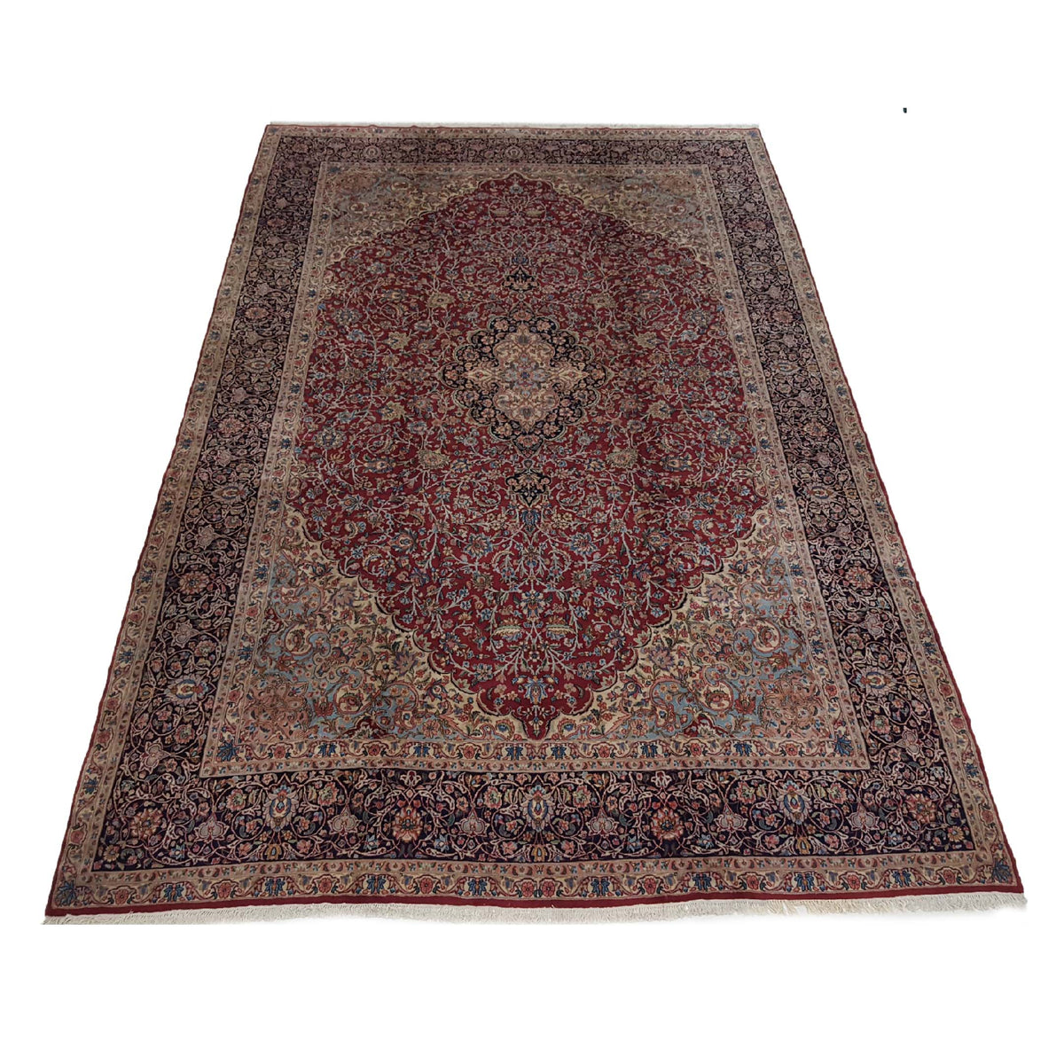 Pacific Kerman 14611 Burgundy Rust Traditional Hand Knotted Rug