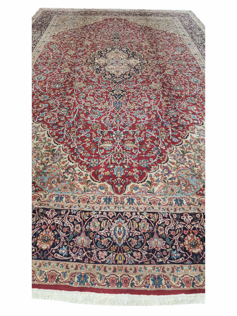 Pacific Kerman 14611 Burgundy Rust Traditional Hand Knotted Rug