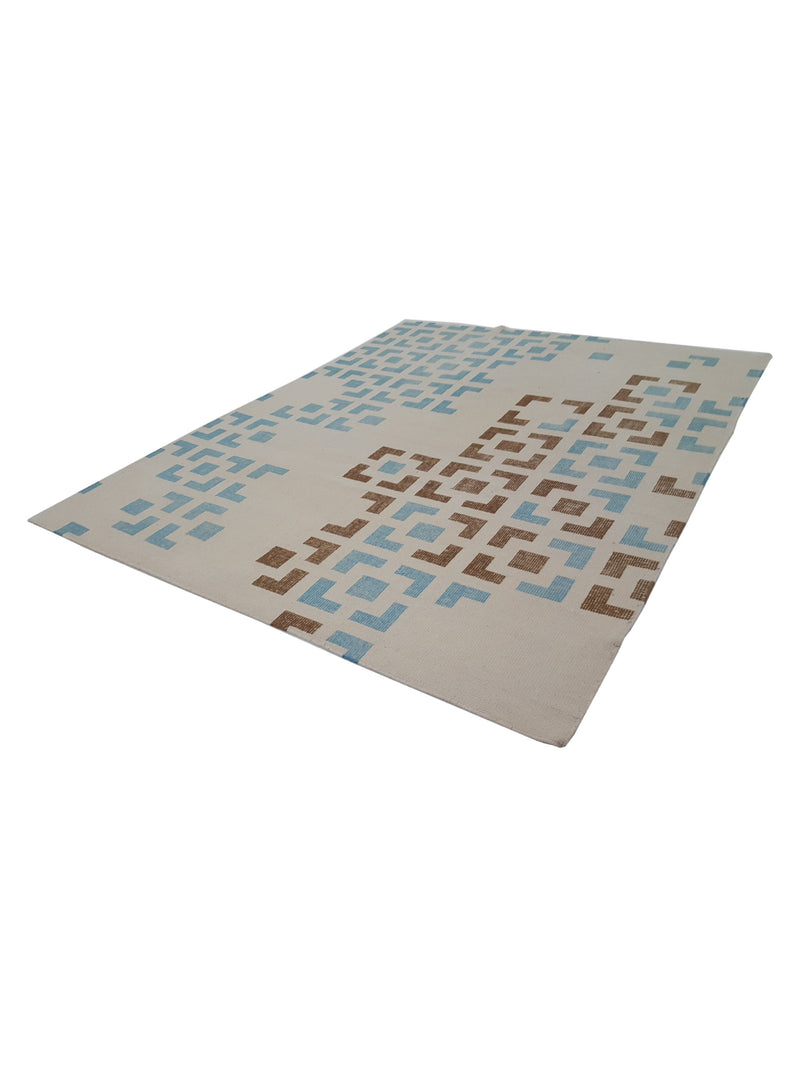 Pacific Water Colors 14617 Ivory Lt.Blue Modern Hand Knotted Rug