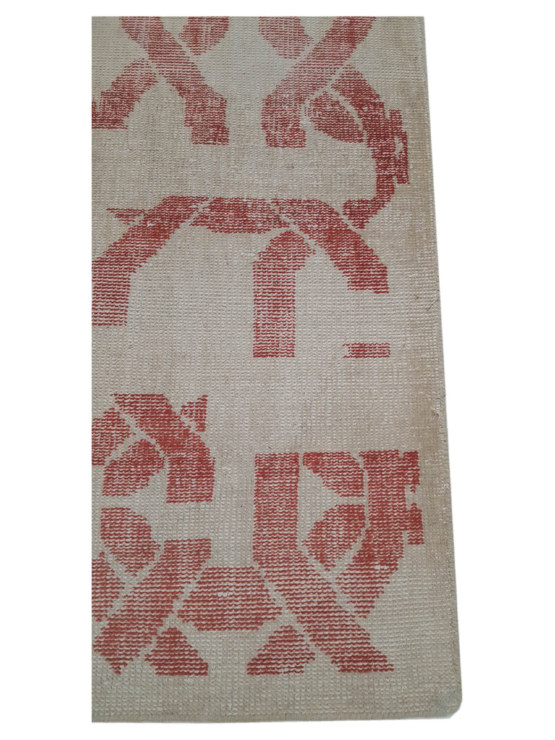 Pacific Water Colors 14620 Red Ivory Modern Hand Knotted Rug