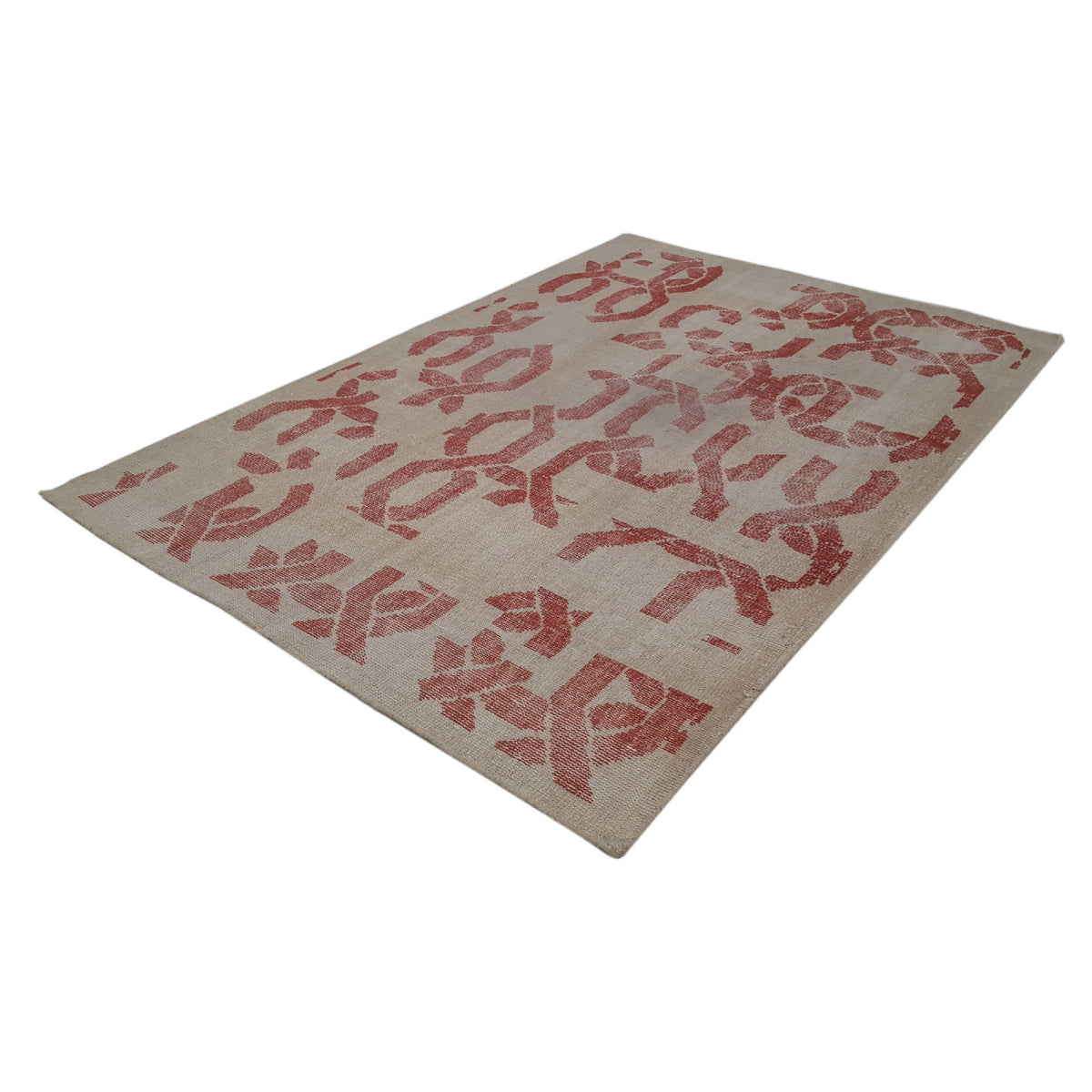Pacific Water Colors 14620 Red Ivory Modern Hand Knotted Rug