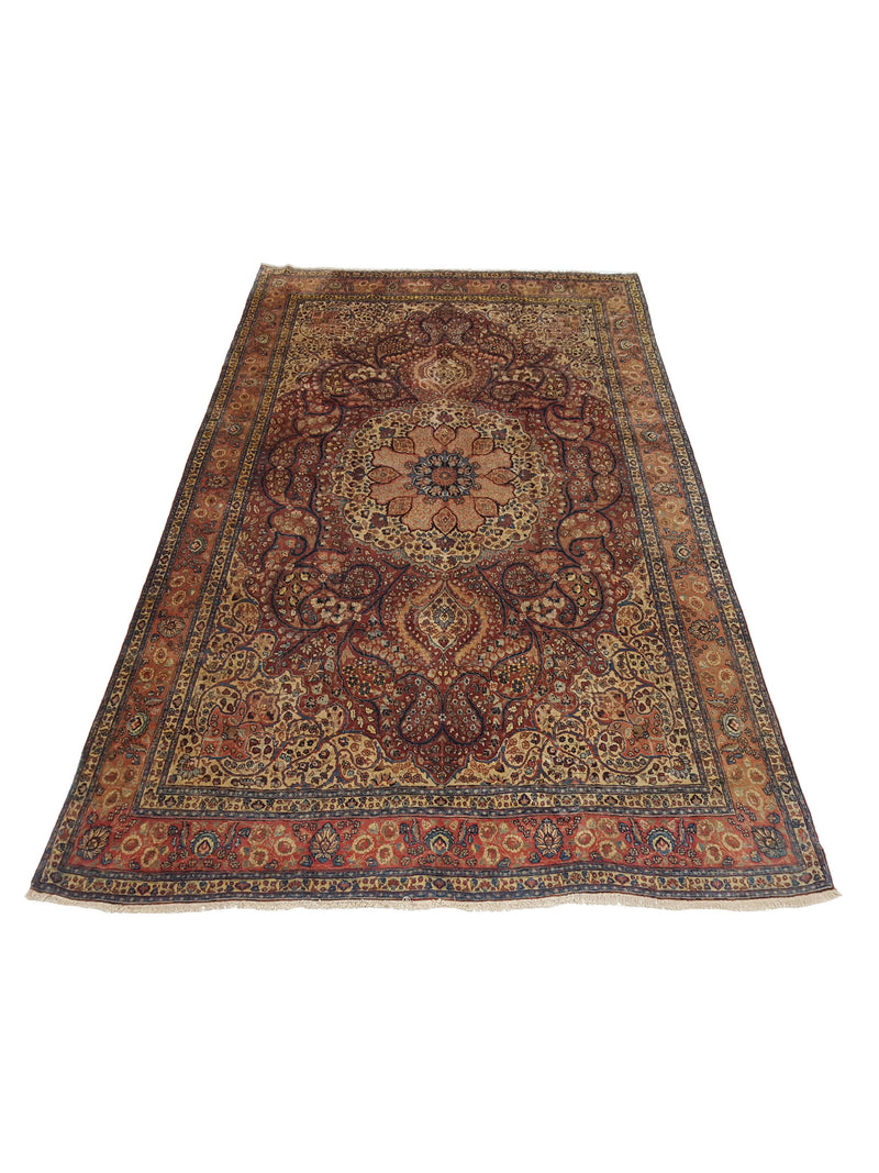 Fasa Antique Tabriz 14705 Burgundy Coral Traditional Antique Rug