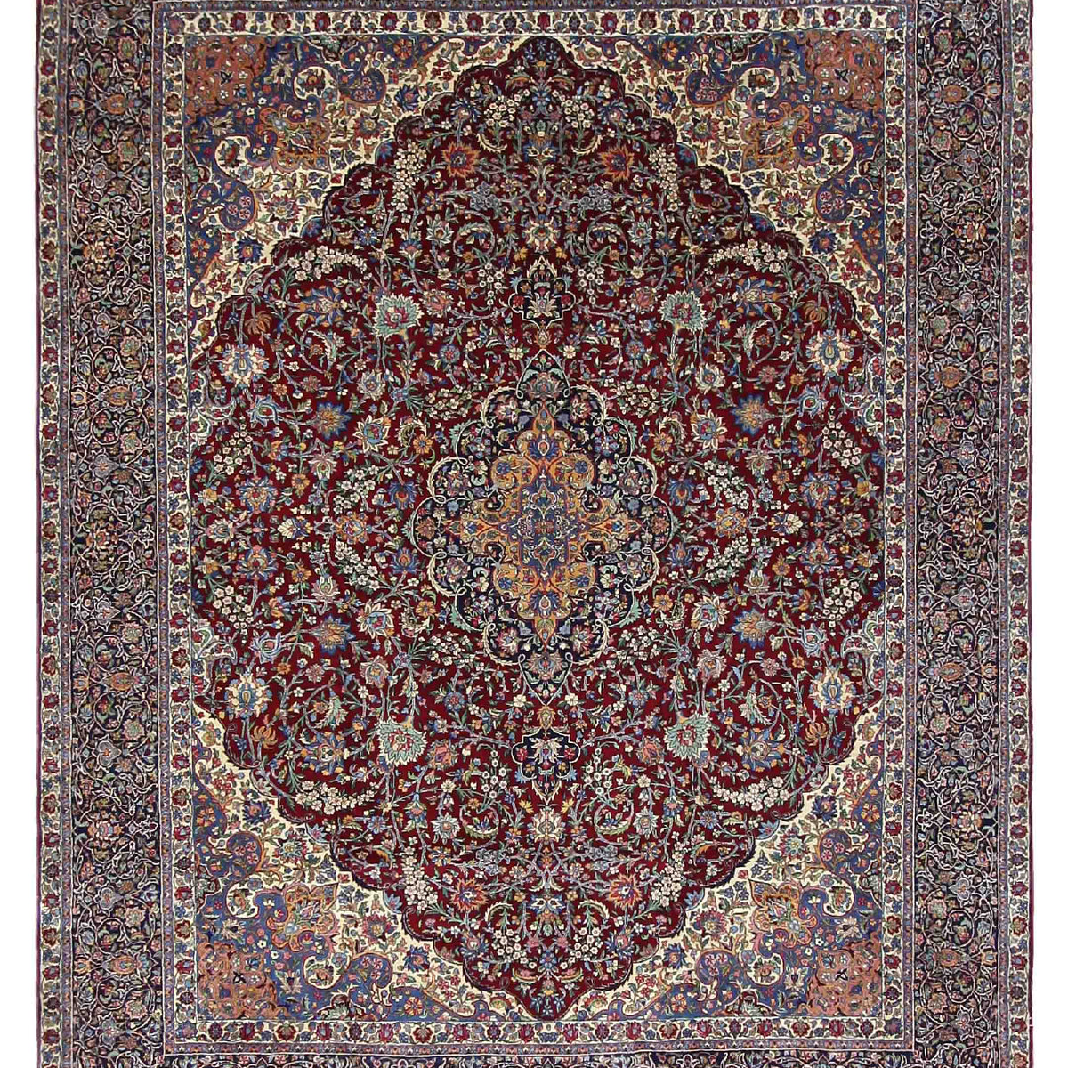 Fasa Antique Kerman  Burgundy Indigo Traditional