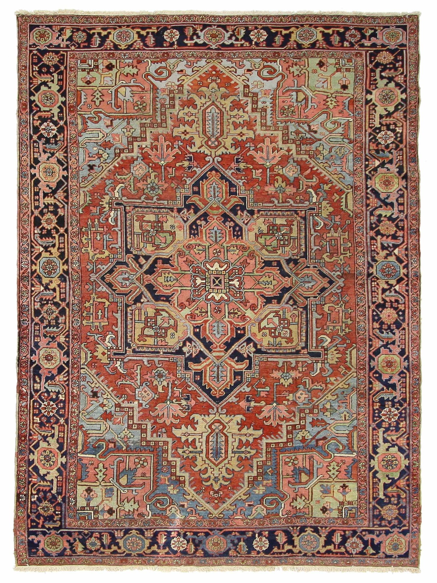 Fasa Antique Heriz  Rust Indigo Traditional