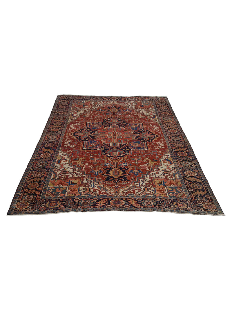 Fasa Antique Heriz 14716 Rust Multi Traditional Antique Rug