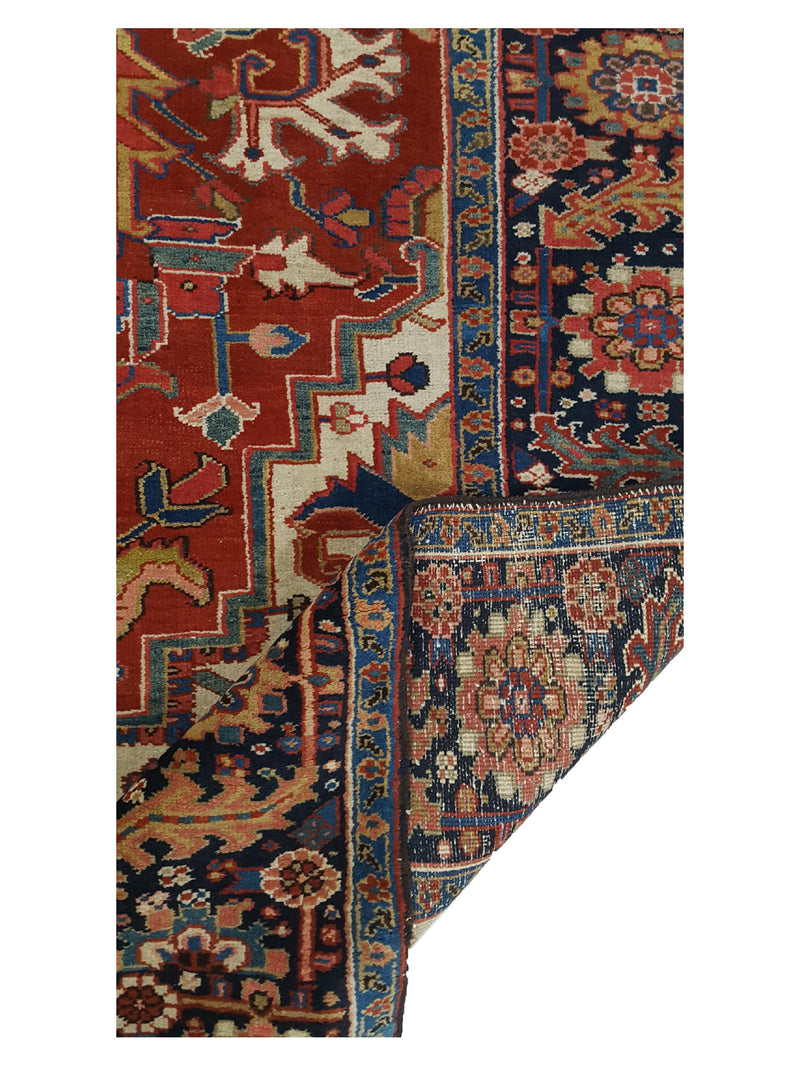 Fasa Antique Heriz 14716 Rust Multi Traditional Antique Rug