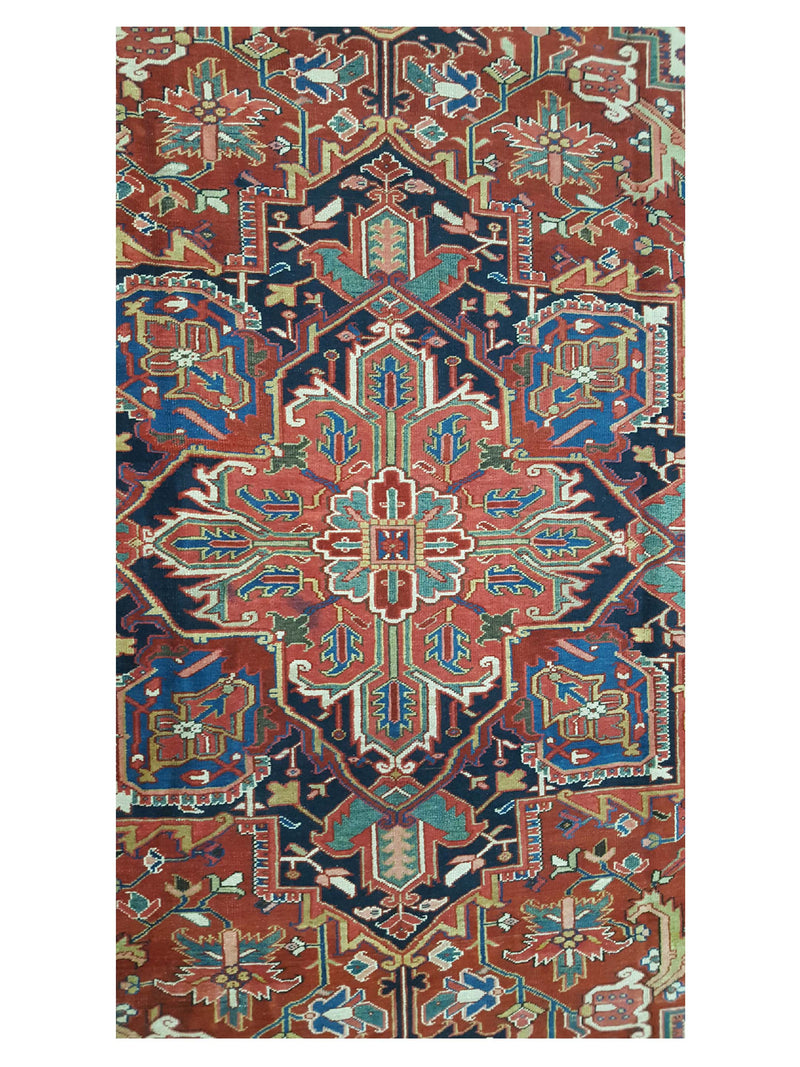 Fasa Antique Heriz 14716 Rust Multi Traditional Antique Rug