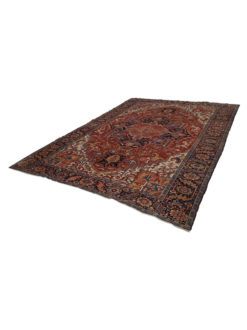 Fasa Antique Heriz 14716 Rust Multi Traditional Antique Rug