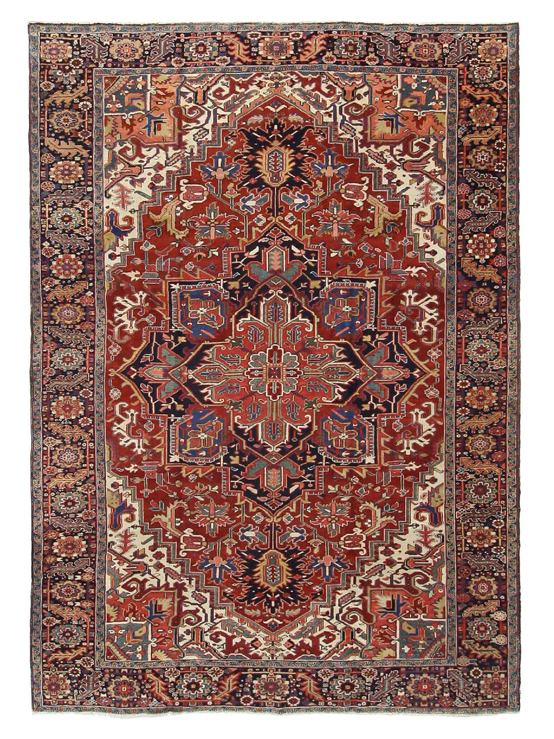 Fasa Antique Heriz  Rust Multi Traditional