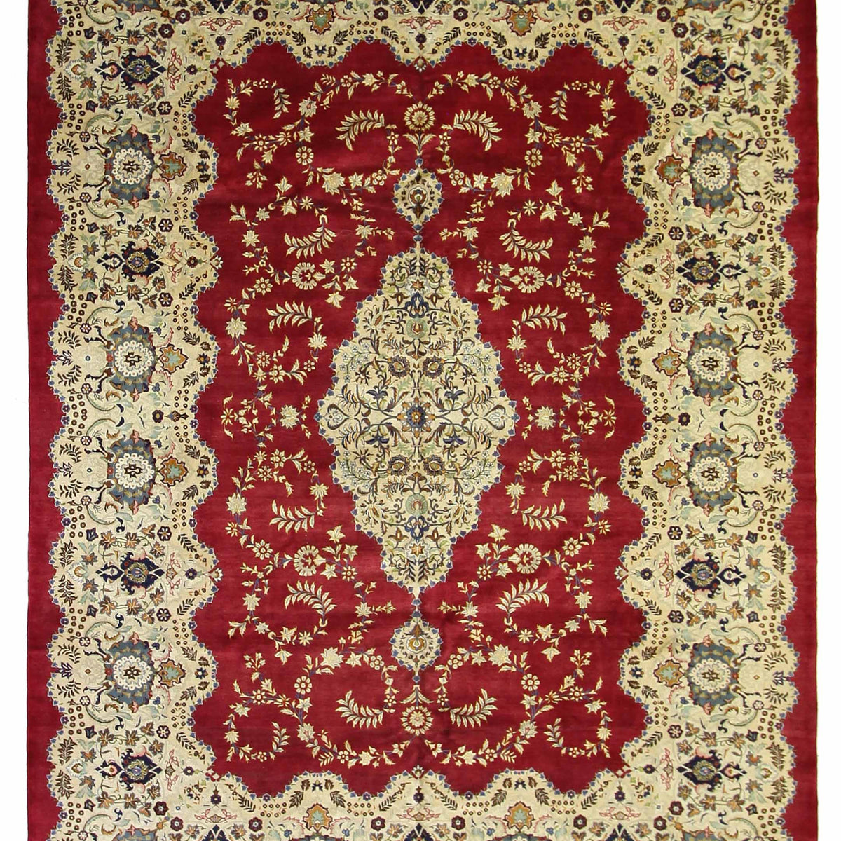 Fasa Antique Kashan  Red Ivory Traditional