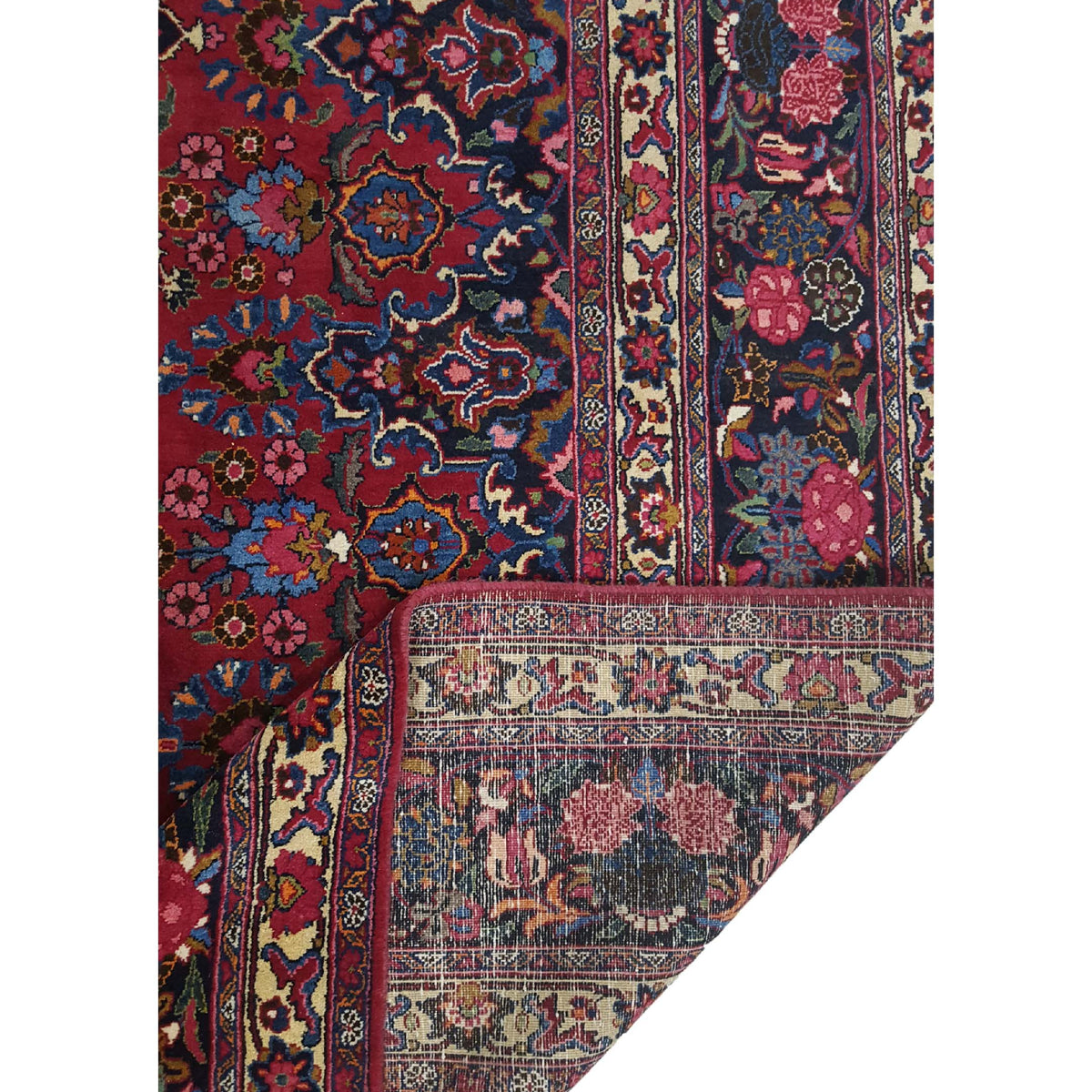Pacific Mashad 14719 Red Navy Traditional Semi Antique Rug