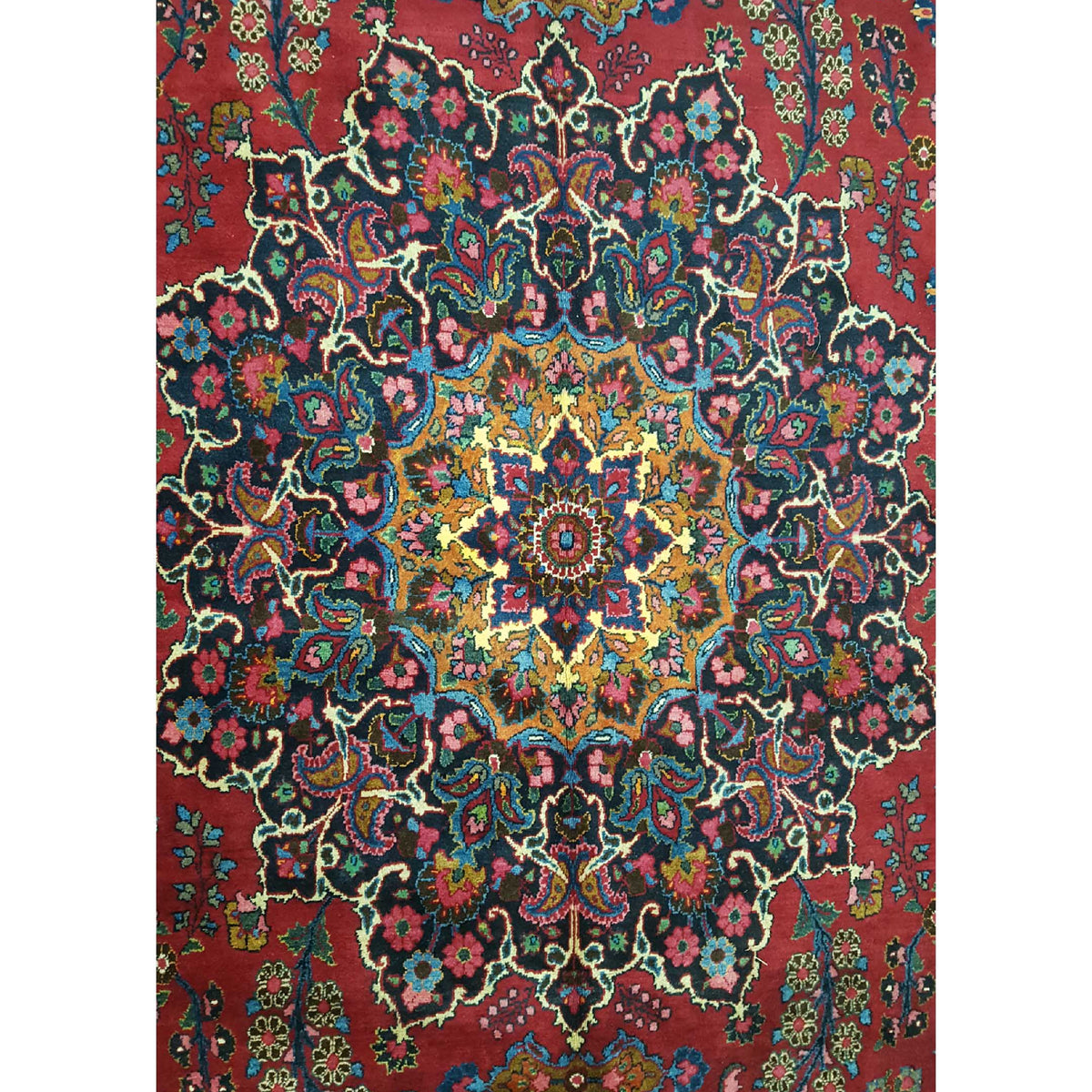 Pacific Mashad 14719 Red Navy Traditional Semi Antique Rug