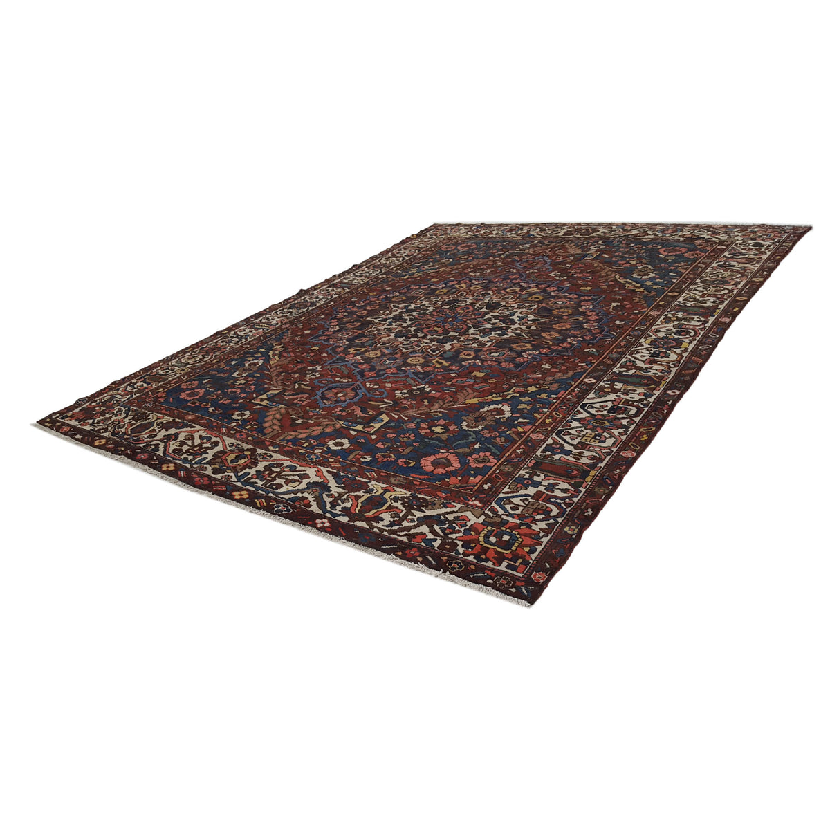 Pacific Bakhtiyari 14720 Burgundy Ivory Traditional Hand Knotted Rug