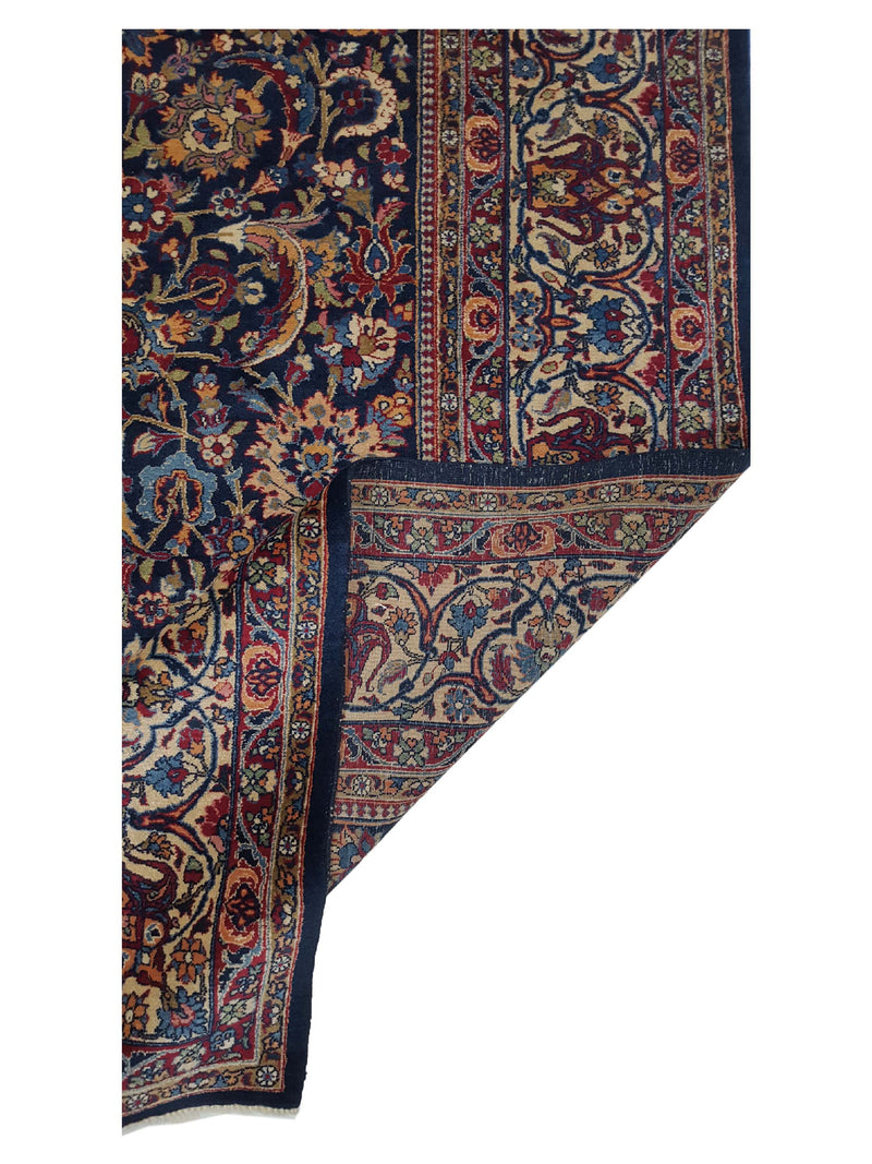 Fasa Antique Semnan 14723 Navy Ivory Traditional Antique Rug