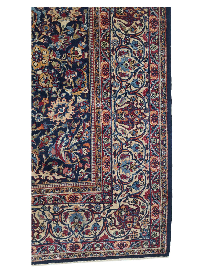 Fasa Antique Semnan 14723 Navy Ivory Traditional Antique Rug