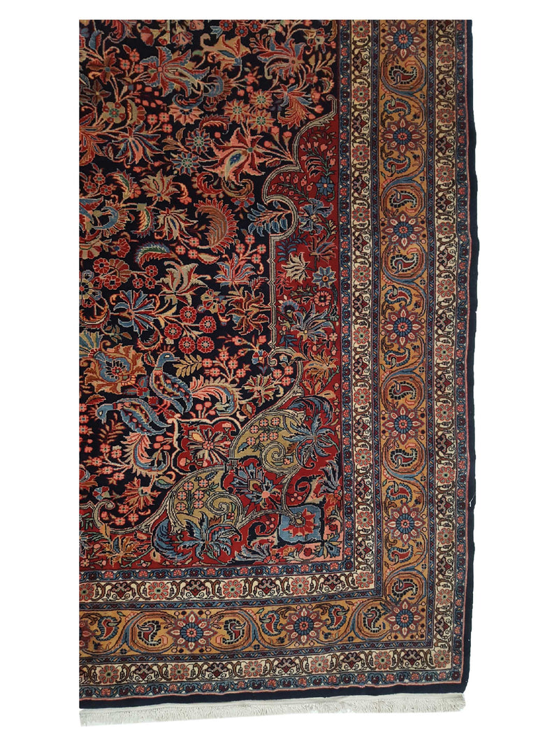 Fasa Bijar 14725 Indigo Brick Traditional Hand Knotted Rug