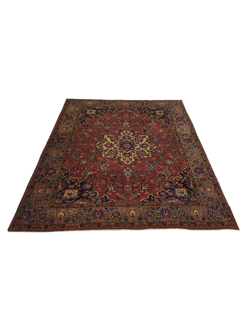 Fasa Antique Khoy 14728 Rust Green Traditional Antique Rug