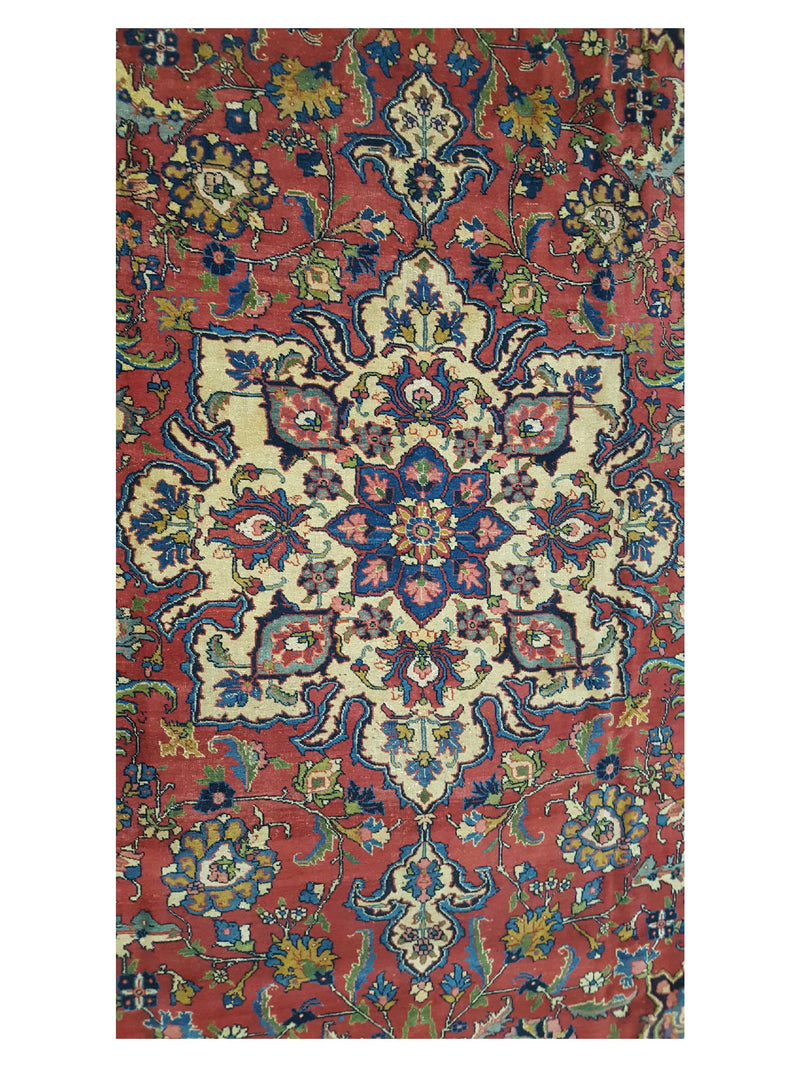 Fasa Antique Khoy 14728 Rust Green Traditional Antique Rug