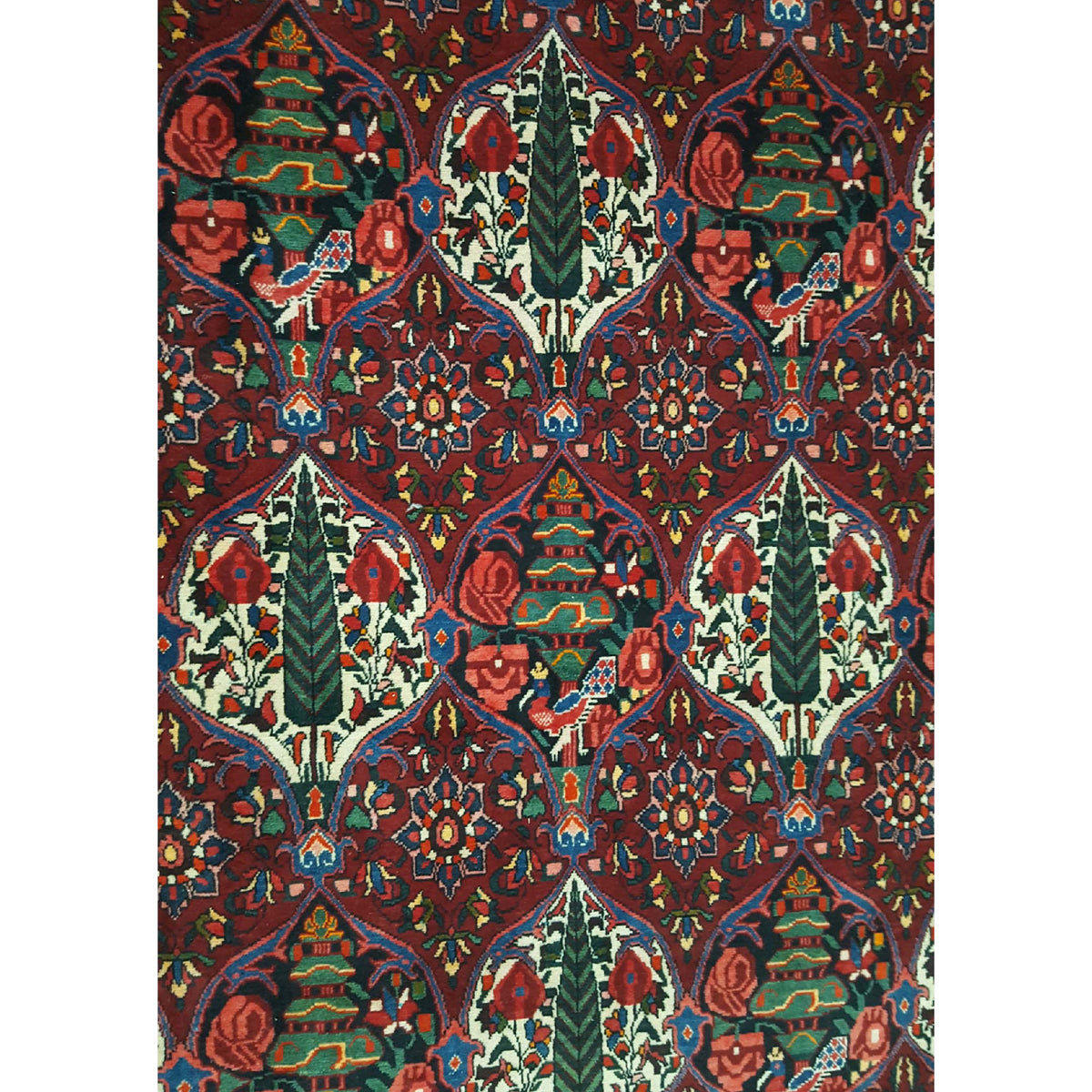 Pacific Bakhtiyari 14735 Burgundy Multi Traditional Hand Knotted Rug