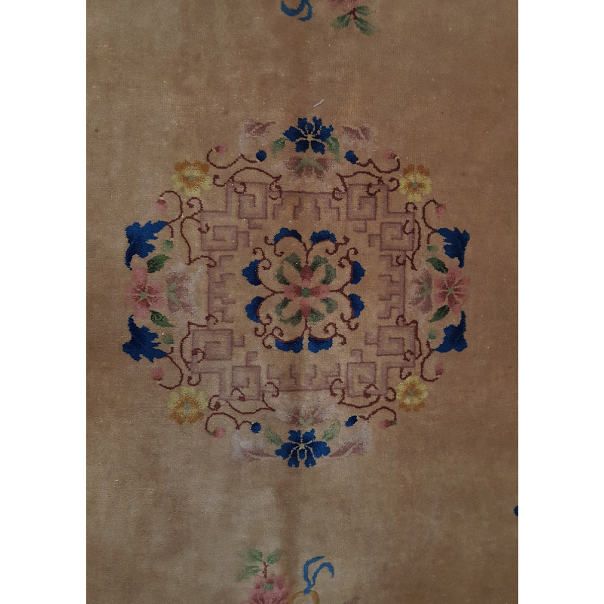Pacific Art Deco 14749 Beige Orange Traditional Hand Knotted Rug