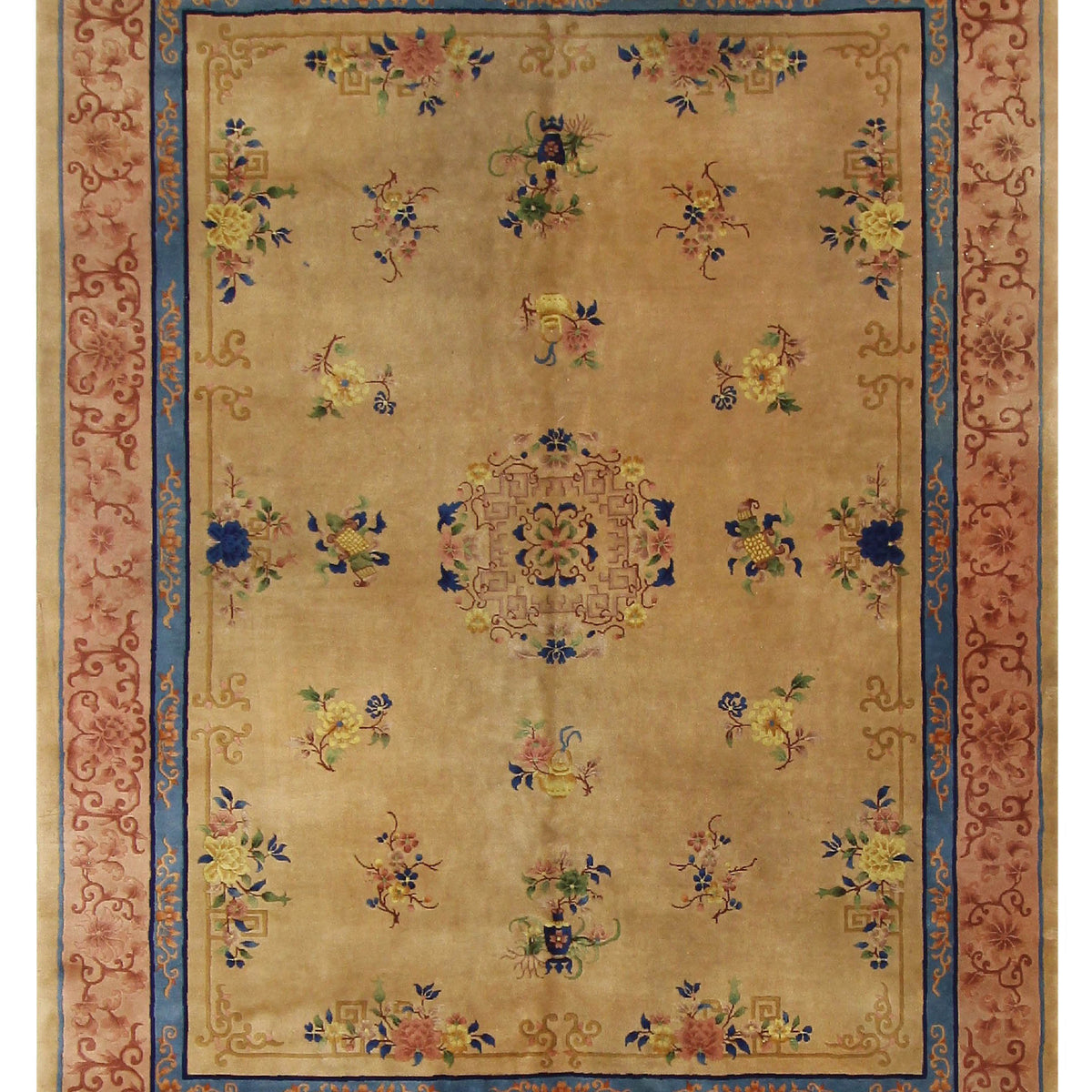 Pacific Art Deco  Beige Orange Traditional