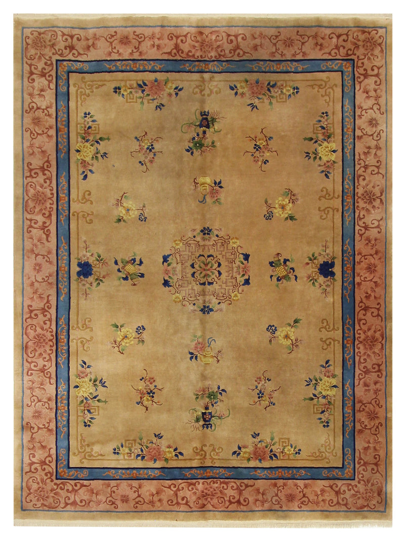 Pacific Art Deco  Beige Orange Traditional