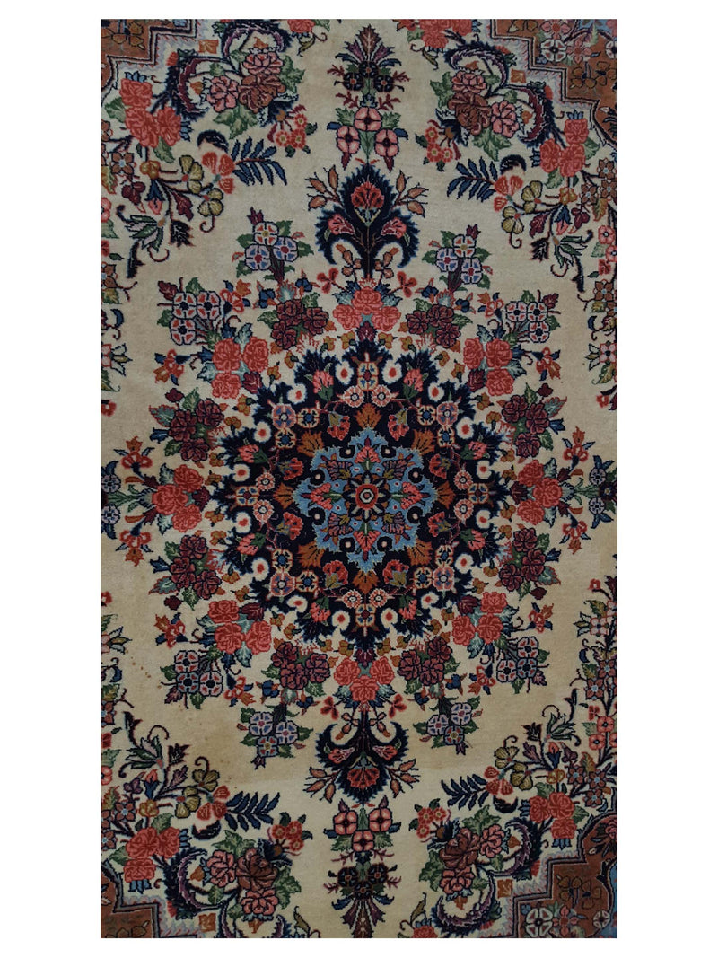 Fasa Bijar 14771 Ivory Black Traditional Hand Knotted Rug