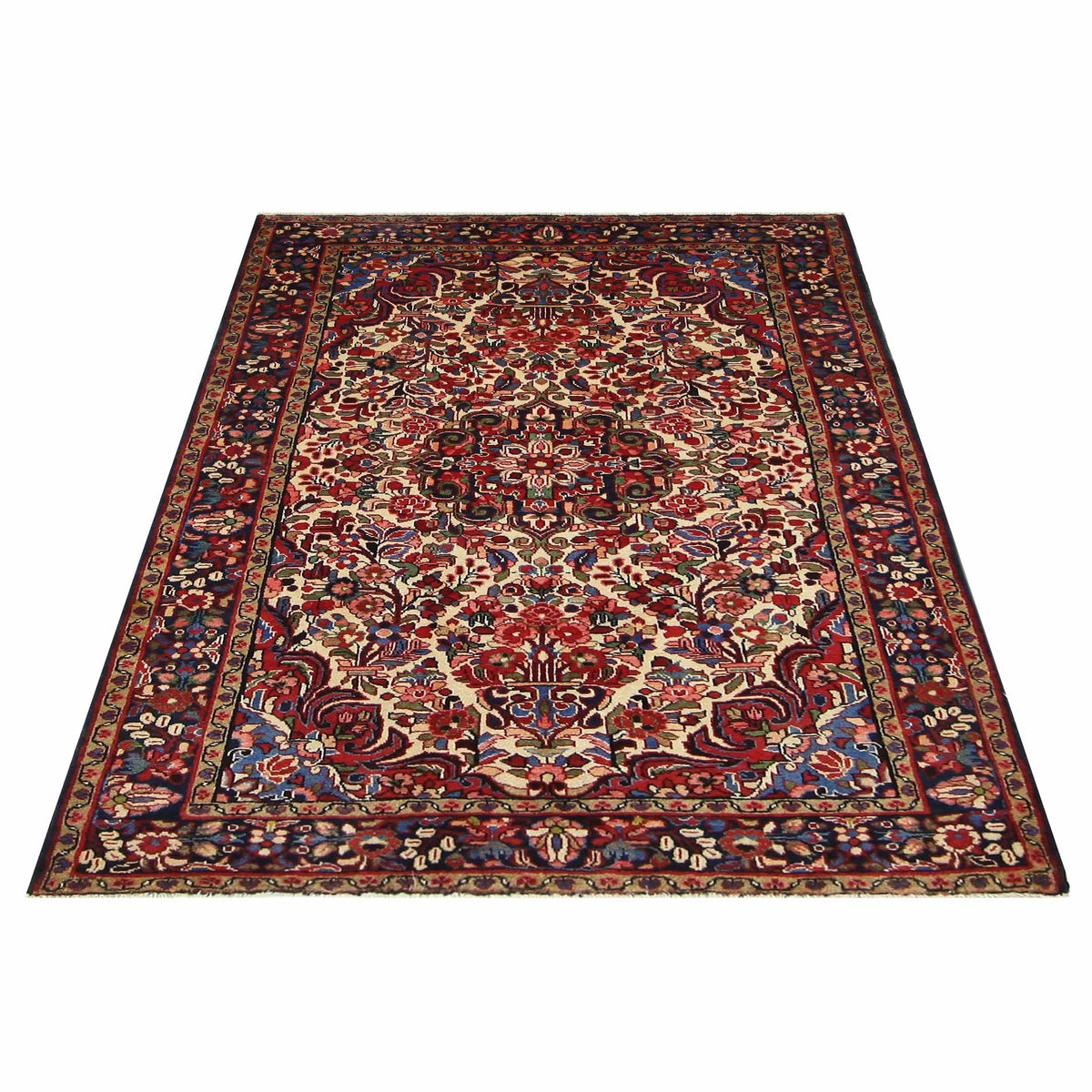 Pacific Hamadan 14775 Navy Red Traditional Hand Knotted Rug