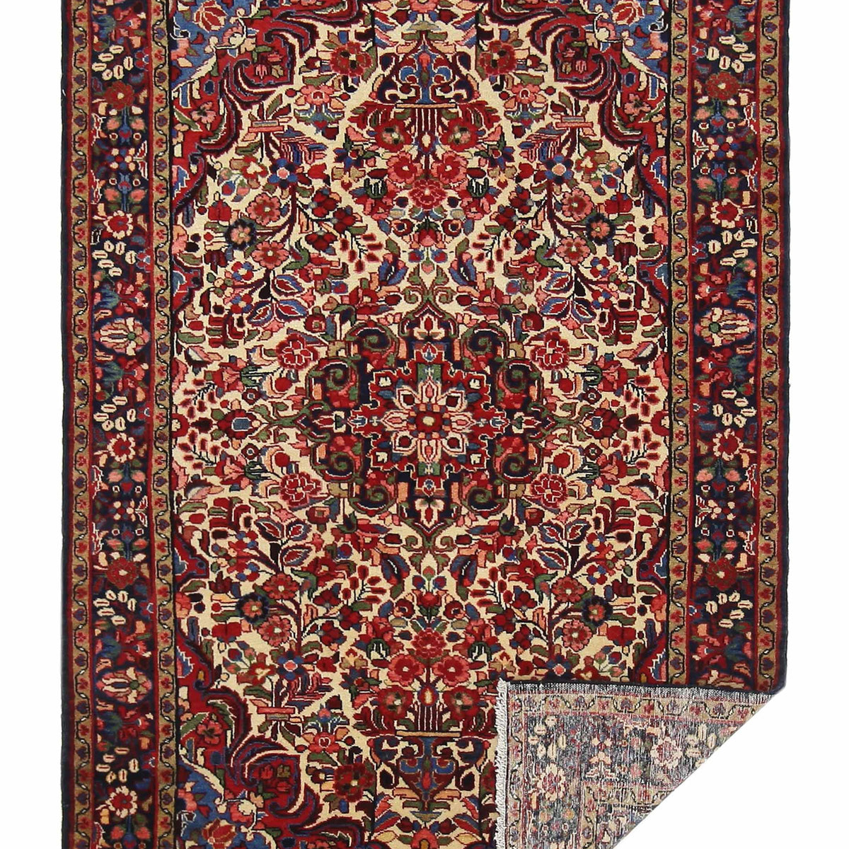 Pacific Hamadan 14775 Navy Red Traditional Hand Knotted Rug