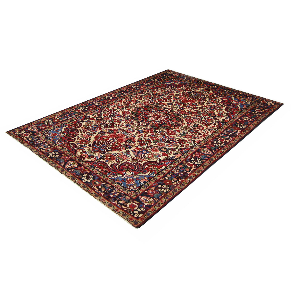 Pacific Hamadan 14775 Navy Red Traditional Hand Knotted Rug