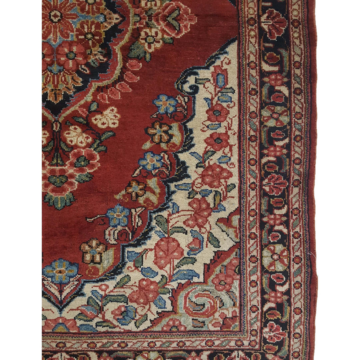 Pacific Sarouk Mahal 14784 Red Navy Traditional Hand Knotted Rug
