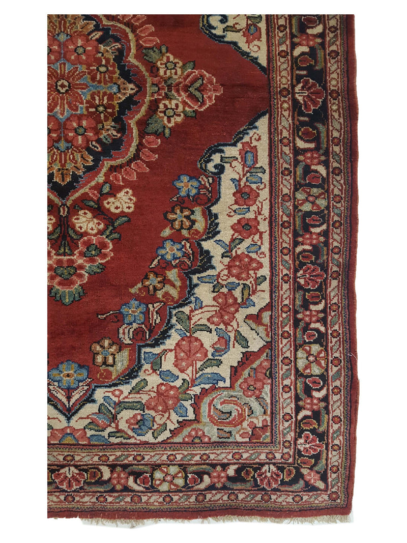 Pacific Sarouk Mahal 14784 Red Navy Traditional Hand Knotted Rug