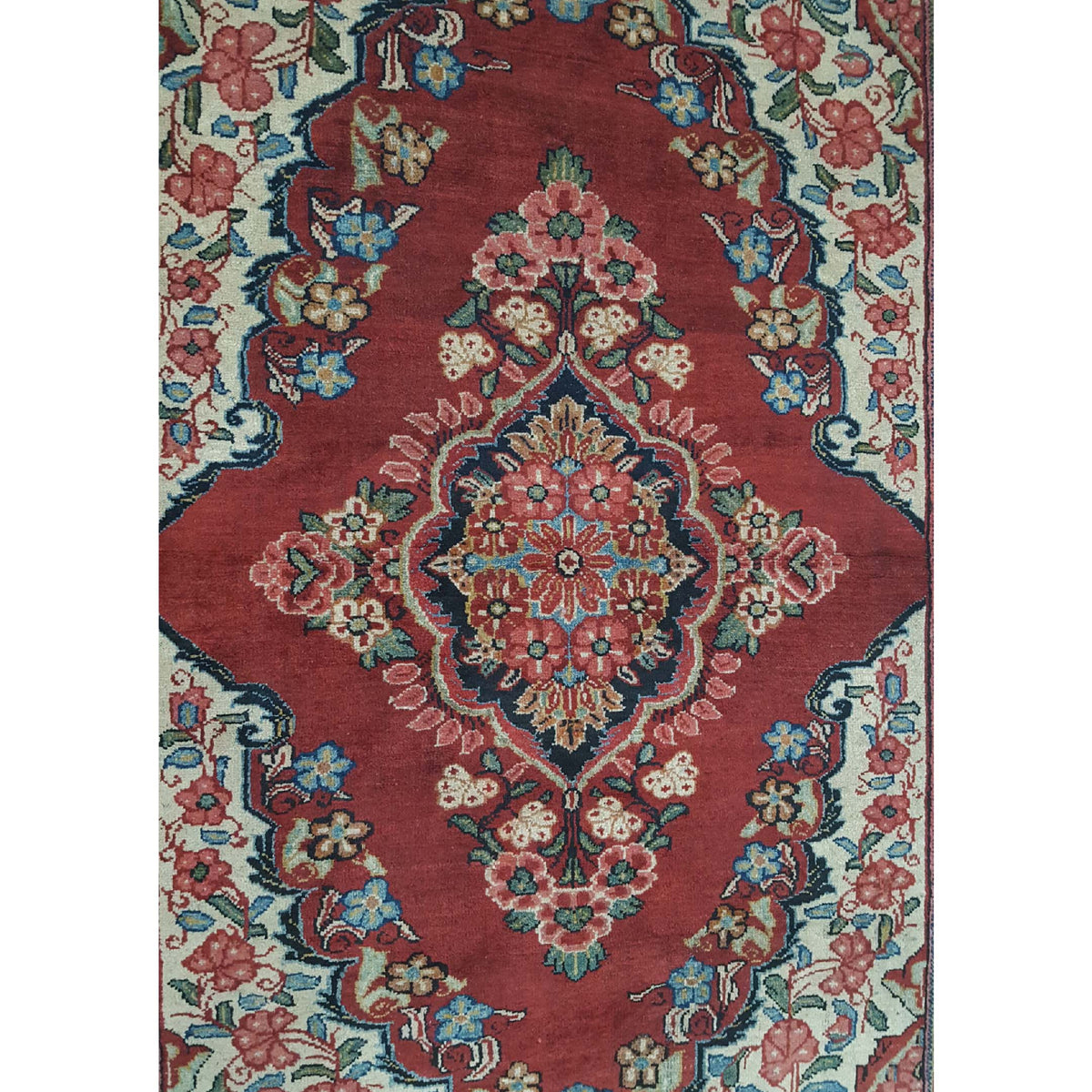 Pacific Sarouk Mahal 14784 Red Navy Traditional Hand Knotted Rug
