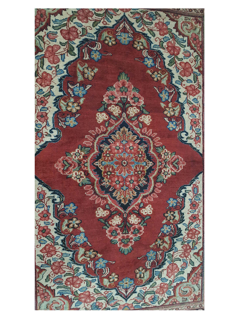 Pacific Sarouk Mahal 14784 Red Navy Traditional Hand Knotted Rug