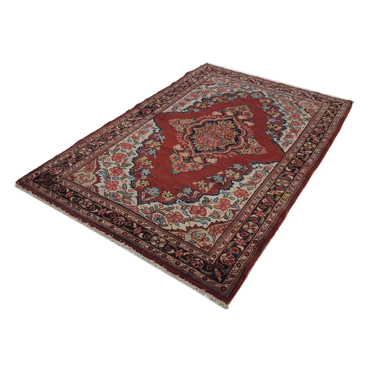 Pacific Sarouk Mahal 14784 Red Navy Traditional Hand Knotted Rug