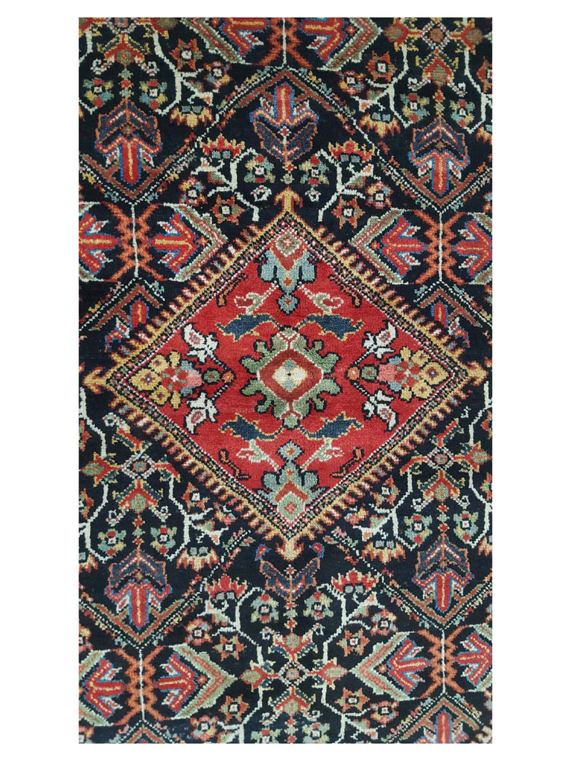 Pacific Mahal 14791 Black Red Traditional Hand Knotted Rug