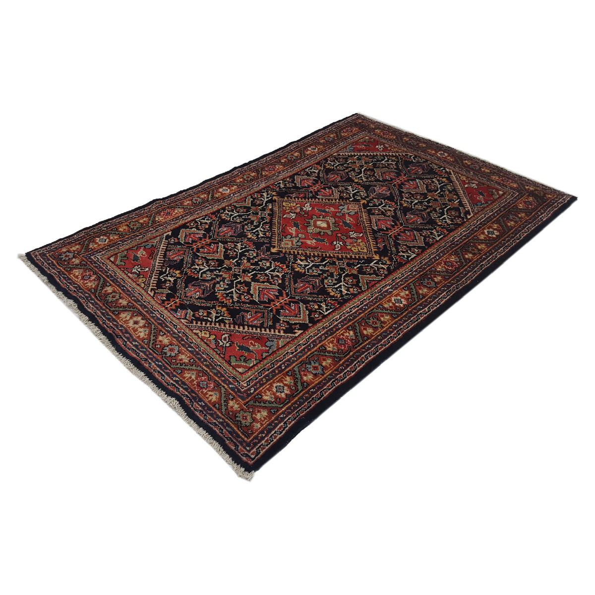 Pacific Mahal 14791 Black Red Traditional Hand Knotted Rug