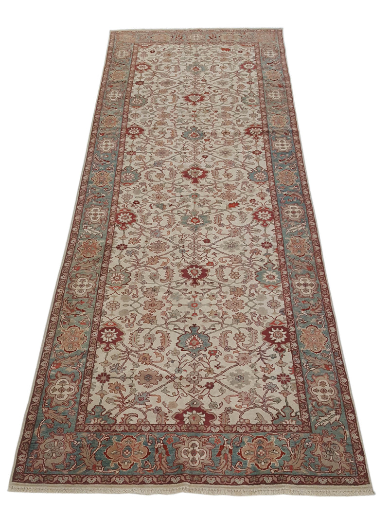 Pacific Elvan 15326 Ivory Green Traditional Hand Knotted Rug