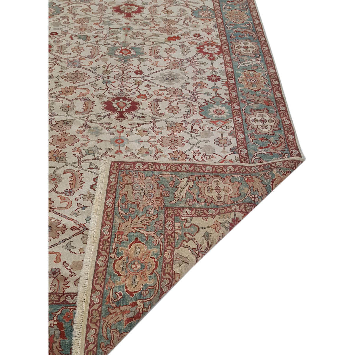 Pacific Elvan 15326 Ivory Green Traditional Hand Knotted Rug