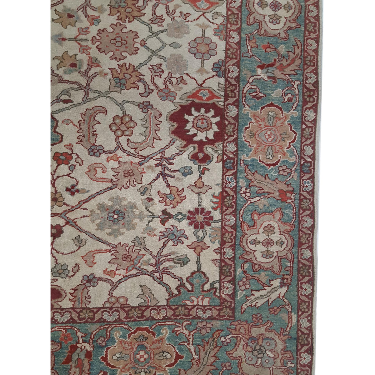 Pacific Elvan 15326 Ivory Green Traditional Hand Knotted Rug